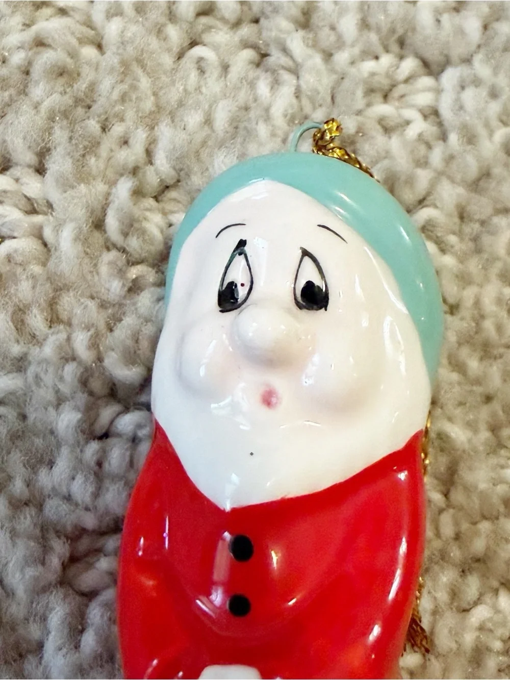 Vintage Disney Snow White Character Christmas Ornament SNEEZY Japan Vintage 1992